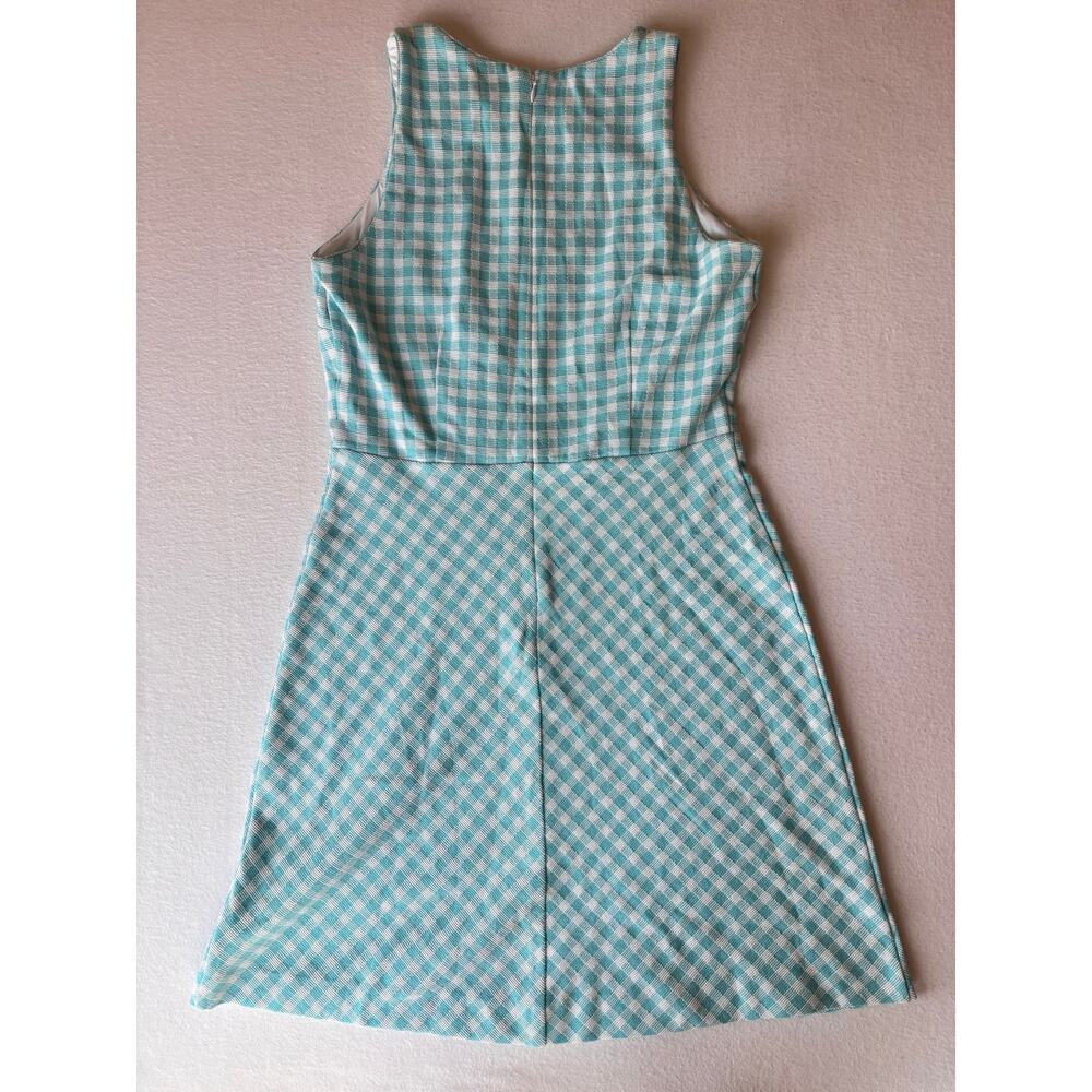 New Ann Taylor Aqua Pop Gingham Sleeveless Flare Dress Size 6 Petite - Picture 3 of 10